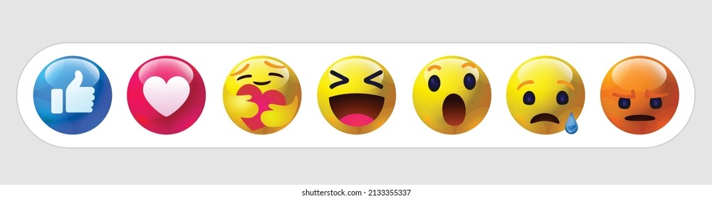 chat comment reactions, icon template face tear smile sad hug love like Lol laughter 3d emoji character message high quality vector round yellow cartoon bubble emoticons comment social media Facebook