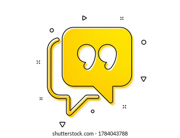 Chat Comment Sign. Quote Bubble Icon. Speech Bubble Symbol. Yellow Circles Pattern. Classic Quote Bubble Icon. Geometric Elements. Vector