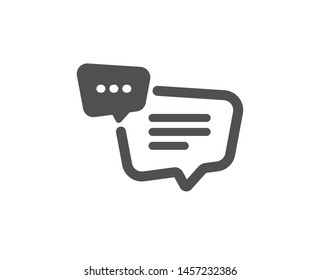 Chat comment sign. Text message icon. Speech bubble symbol. Classic flat style. Simple text message icon. Vector