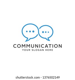 Chat or comment vector logo. People and communication symbol. Colorfull design. This logo is suitable for social, public speaking, conversation, discuss, community, group, charity, meeting, thinking. 