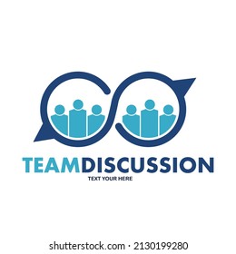 Chat or comment vector logo. People and communication symbol. Colorfull design. This logo is suitable for social, public speaking, conversation, discuss, community, group, charity, meeting, thinking.