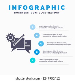 chat, communication, discussion, setting, message Infographics Template for Website and Presentation. GLyph Gray icon with Blue infographic style vector illustration.