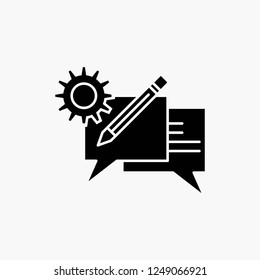 chat, communication, discussion, setting, message Glyph Icon. Vector isolated illustration