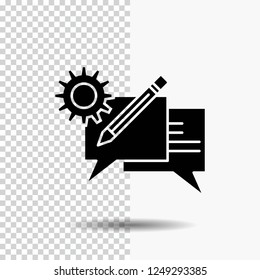chat, communication, discussion, setting, message Glyph Icon on Transparent Background. Black Icon