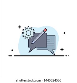 chat, communication, discussion, setting, message Flat Color Icon Vector