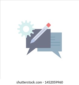 chat, communication, discussion, setting, message Flat Color Icon Vector