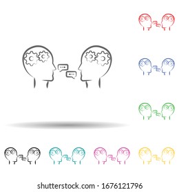 Chat, communication hand drawn multi color set icon. Simple thin line, outline vector of business icons for ui and ux, website or mobile application