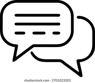 Chat Communication Icon – Minimal Overlapping Speech Bubbles