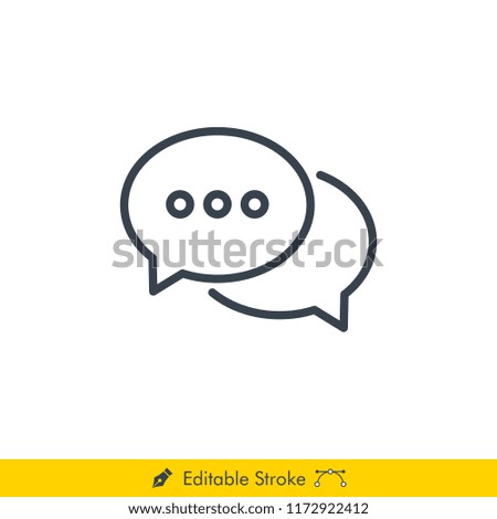 Chat (Communication) Icon / Vector - In Line / Stroke Design