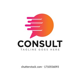 Chat Communication Logo Design Vector