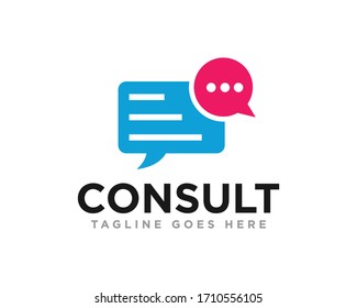 Chat Communication Logo Design Vector
