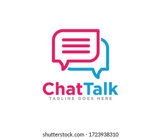 Chat Communication Logo Design Vector