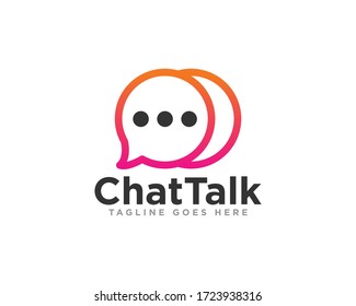 Chat Communication Logo Design Vector