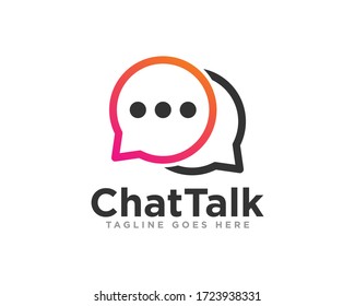 Chat Communication Logo Design Vector