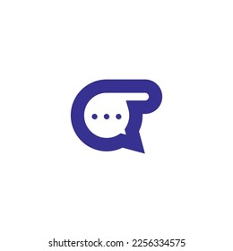 Chat communication logo design vector template