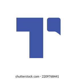 Chat or communication logo in the form of the letter T. Logo letter T with the symbol chat