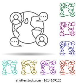 Chat, communication in multi color style icon. Simple thin line, outline vector of communication icons for ui and ux, website or mobile application