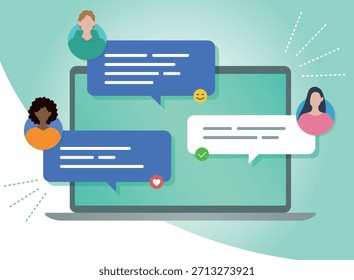 Comunicación por chat mediante Internet, conexión en línea
