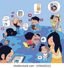 chat communication world cartoon vector image