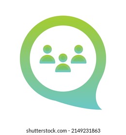 chat community gradient logo design template icon
