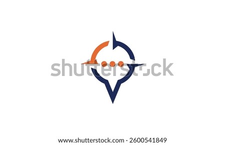 Chat Compass location logo design