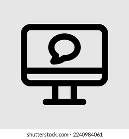 Chat computer icon in line style, use for website mobile app presentation