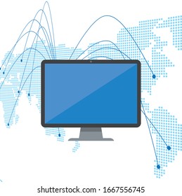 Chat comunication vector illustration pc