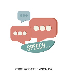 Chat concept design,retro design on white background,clean vector