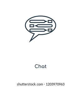 Chat concept line icon. Linear Chat concept outline symbol design. This simple element illustration can be used for web and mobile UI/UX.