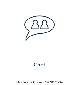 Chat concept line icon. Linear Chat concept outline symbol design. This simple element illustration can be used for web and mobile UI/UX.