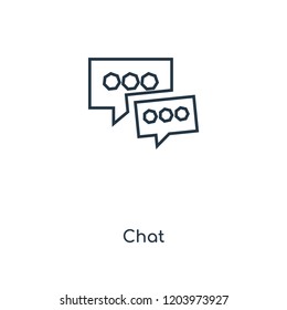 Chat concept line icon. Linear Chat concept outline symbol design. This simple element illustration can be used for web and mobile UI/UX.
