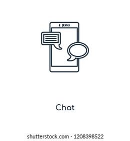 Chat concept line icon. Linear Chat concept outline symbol design. This simple element illustration can be used for web and mobile UI/UX.