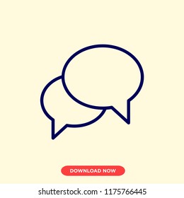 Chat concept line icon. Simple element illustration. Chat concept outline symbol design. Can be used for web and mobile UI/UX. Modern vector style. Modern vector style. 