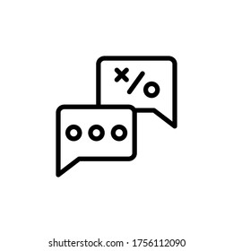 Icono de línea de concepto de conversación. Ilustración de elemento simple. Diseño de símbolos de esquema de concepto de chat a partir del conjunto de estrategias de negocio. Se puede usar para web y móvil