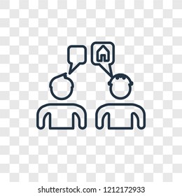 Chat concept vector linear icon isolated on transparent background, Chat concept transparency concept in outline style