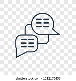 Chat concept vector linear icon isolated on transparent background, Chat concept transparency concept in outline style