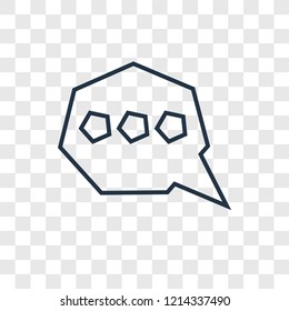 Chat concept vector linear icon isolated on transparent background, Chat concept transparency concept in outline style
