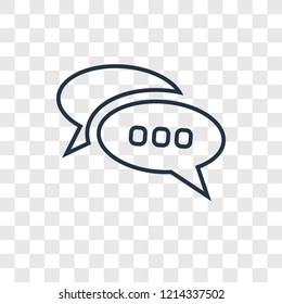 Chat concept vector linear icon isolated on transparent background, Chat concept transparency concept in outline style