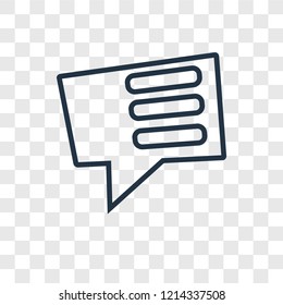 Chat concept vector linear icon isolated on transparent background, Chat concept transparency concept in outline style