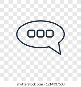 Chat concept vector linear icon isolated on transparent background, Chat concept transparency concept in outline style