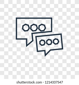 Chat concept vector linear icon isolated on transparent background, Chat concept transparency concept in outline style