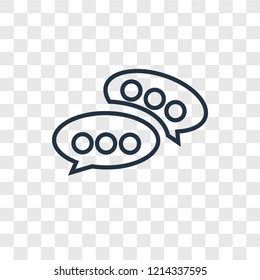 Chat concept vector linear icon isolated on transparent background, Chat concept transparency concept in outline style