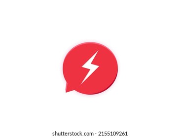 Chat-Symbol-Design verbunden. Rote Chatblase. Vektorgrafik.