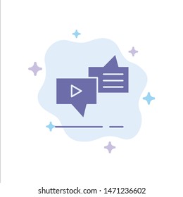 Chat, Connection, Marketing, Messaging, Speech Blue Icon on Abstract Cloud Background. Vector Icon Template background