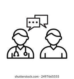 Chat consultation icon Black line art vector