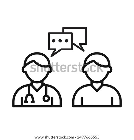 Chat consultation icon Black line art vector