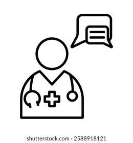 Chat consultation icon Outline vector symbol sign
