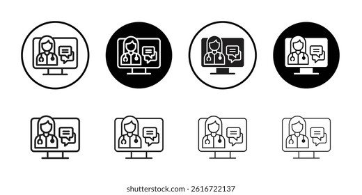 Chat consultation icon Thin line illustration set