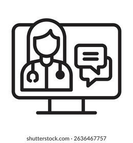 Chat consultation icon Thin line illustration