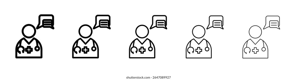 Chat consultation icon vector outline symbol or illustration